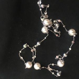 MajoricaMultihued Manmade Pearl Chain Necklace, 43